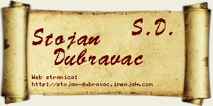 Stojan Dubravac vizit kartica